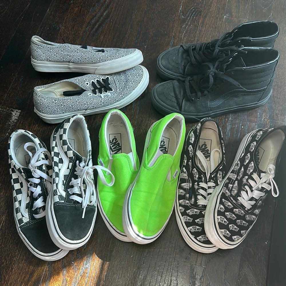 5 pairs of Women’s Vans shoes Size 8